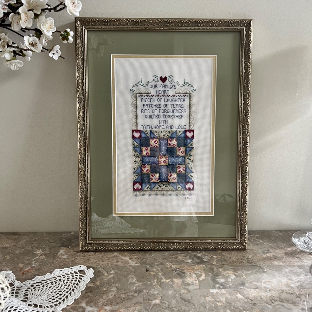 Simply Beautiful Framed Cross Stitch Picture
